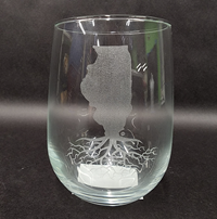 Wear Your Roots - ILLINOIS Stemless Wine Glass