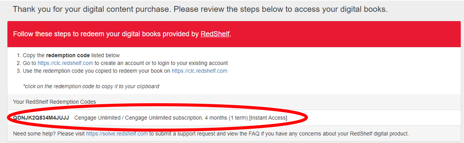 Redshelf Redemption Code