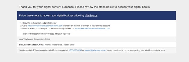 Email Redemption Screenshot