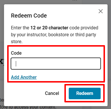 Enter Redemption Code