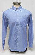 Mens Woven Houndstooth Shirt - Blue, with CLC Logo