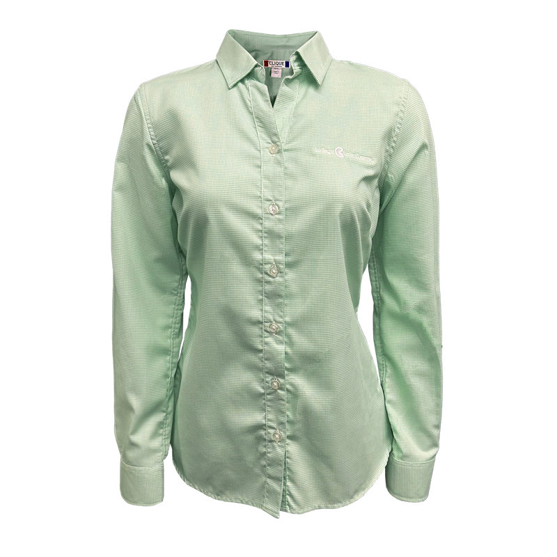 Ladies Woven Houndstooth Shirt - Sea Green (SKU 1045933149)