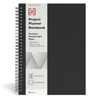 TRU RED Medium Soft Cover Project Planner Notebook, Black