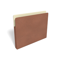 TRU RED Reinforced File Pocket, 5.25" Expansion, Letter Size, Brown, 10/Box