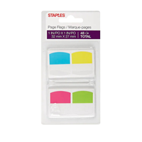 Staples Stickies Tabs, Assorted Colors, 1.06 Wide, 48/Pack