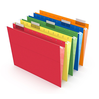 TRU RED Hanging File Folders, 5-Tab, Letter Size, Assorted Colors, 25/Box