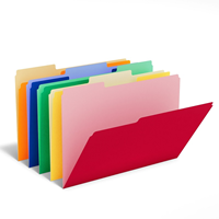 TRU RED File Folder, 1/3 Cut, Letter Size, Assorted Colors, 100/Box
