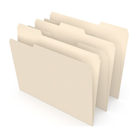 TRU RED File Folder, 1/3 Cut Tab, Letter Size, Manila, 100/Box