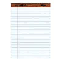 TOPS Legal Notepads, 8.5" x 11.75", Wide, White, 50 Sheets/Pad, 12 Pads/Pack