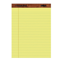 TOPS Legal Pad Notepads, 8.5" x 11.75", Wide Ruled, Canary, 50 Sheets/Pad, 12 Pads/Pack