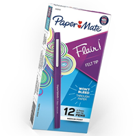 Paper Mate Flair Felt Pens, Medium Point, Purple Ink