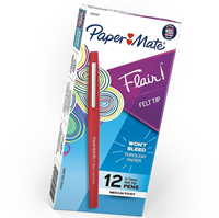 Paper Mate Flair Felt Pens, Medium Point, Red Ink