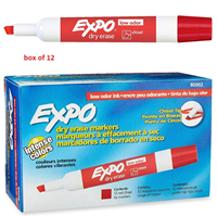 Expo Low Odor Chisel Point Dry Erase Marker-Red 12ct