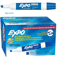 Expo Low Odor Chisel Point Dry Erase Marker-Blue 12ct