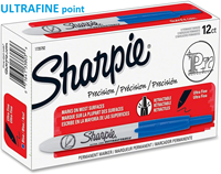 Sharpie Retractable Permanent Marker, Ultra Fine Tip, BLUE, Dozen