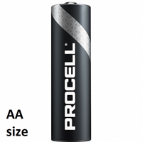 Procell, AA Battery, Alkaline, Everyday, 1.5V DC, PK 24