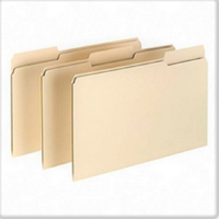 Warehouse Direct, Manila File Folders, 1- Ply Top Tabs, 1/ 3 Cut, Assorted, Legal Size, 100/ Box