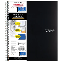 Five Star 1-Subject Notebook, 8.5" x 11", College Ruled, 100 Sheets, Black