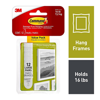 Command Large Picture Hanging Strips, White, 12 Sets of Strips/Pack
