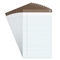 Staples Notepads, 8.5" x 14" (legal), Wide Ruled, White, 50 Sheets/Pad, Dozen Pads/Pack