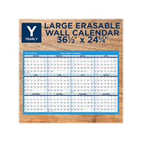 AT-A-GLANCE® Horizontal Erasable Wall Planner, 36 x 24, Blue/White, 2022