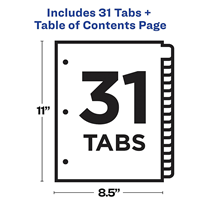 AVERY 1-31 TABLE OF CONTENTS