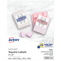 Avery Easy Peel Laser/Inkjet Print-to-the-Edge Specialty Labels, 2" x 2", White, 300 Label