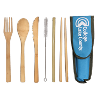 Bamboo Silverware Set With Carrying Case