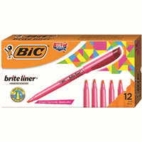 Bic Brite Liner Stick Chisel Tip Highlighter (Pack of 12)