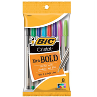 Bic Cristal X-Tra Bold 8pk Fashion Color Pens