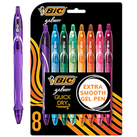 Bic Gelocity Quick Dry 0.7mm Retractable Pens (8pk)