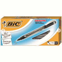 BIC Intensity Permanent Pens, Fine Point (0.5mm), Black, Dozen