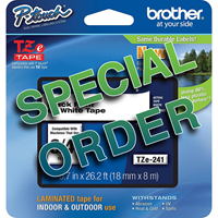 Brother Genuine P-touch TZe-241 Label Maker Tape, 3/4"W, Black On White