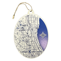 CLC Map Oval Elevated Wood Ornament