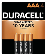 Duracell Coppertop AAA Alkaline Batteries, 4/Pack
