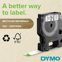 Dymo D1 16955 Label Maker Tape, 0.5