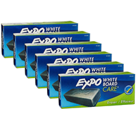 EXPO Dry Erase White Board Eraser, 6/Pk