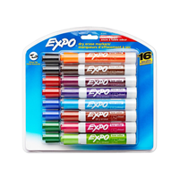 Expo Low Odor Dry Erase Markers, Chisel Tip, Assorted Colors, 16 Pack
