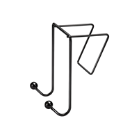 Fellowes Wire Parition Additions Plastic Double Coat Hook, Black