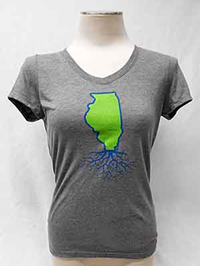 Ladies V-Neck Illinois T-Shirt