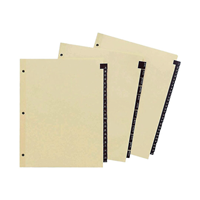 Office Essentials Preprinted Black Leather Tab Dividers A-Z
