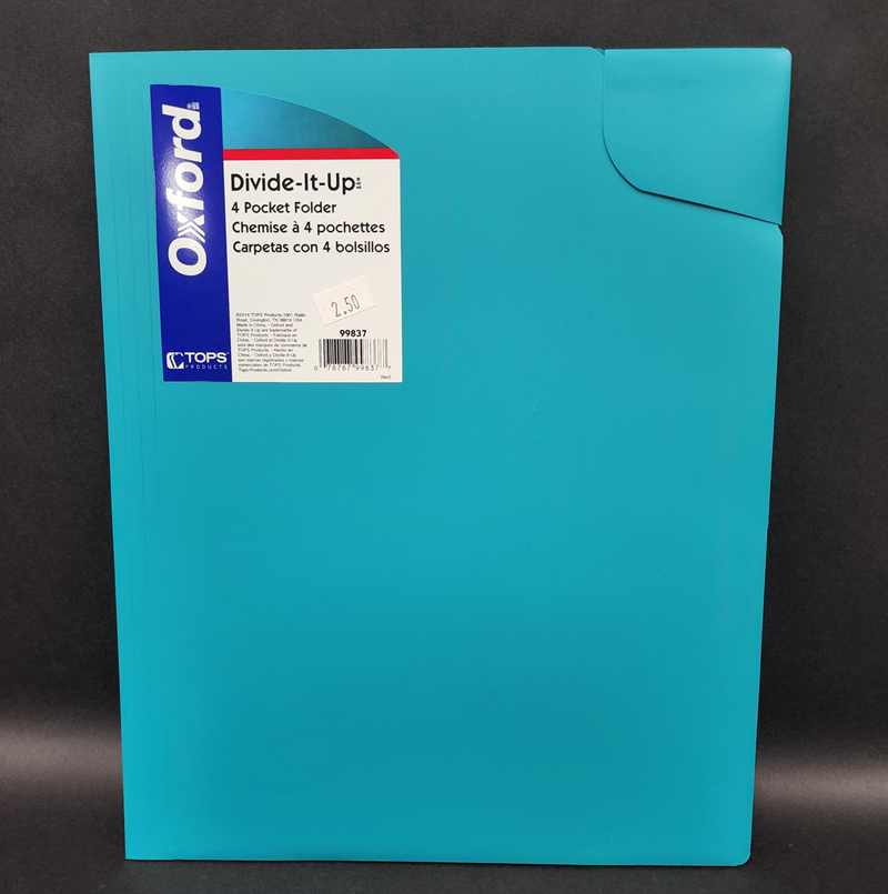 Oxford Divide-It-Up 4 Pocket Folder (SKU 1046519669)