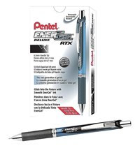 Pentel EnerGel Retractable Needle Tip Gel Pens, Medium Point, Pack of 12