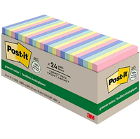 Post-it® Greener Notes, 3" x 3", Sweet Sprinkles Collection, 75 Sheets/Pad, 24 Pads/Cabine