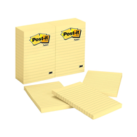 Post-it® Notes, 4" x 6", Canary Yellow, Lined, 100 Sheets/Pad, 12 Pads/Pack