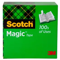 Scotch® Magic Refill, Invis, Write On, Matte, 3/4" x 27.77 yds., 1" Core, 12 rolls