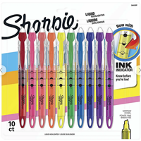 Sharpie Liquid Highlighters, Chisel, Assorted Colors, 10/Pack