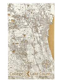 Small CLC Engraved Wood Map