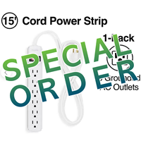 Staples 15' Cord 6-Outlet Power Strip, White