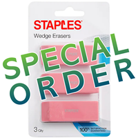 Staples Block Erasers, Pink, 3/Pack